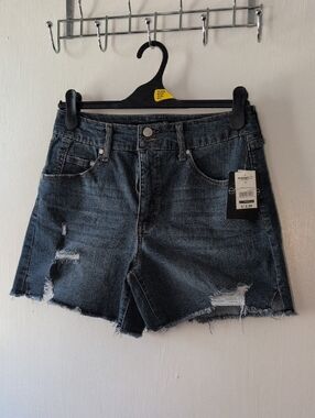 Dark Wash Distressed Women's Denim Shorts